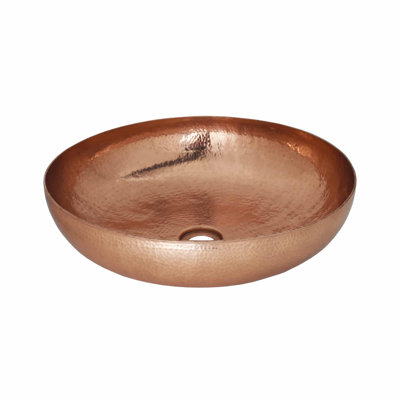 Maestro Sonata Hand-Hammered Copper Round Vessel Bathroom Sink