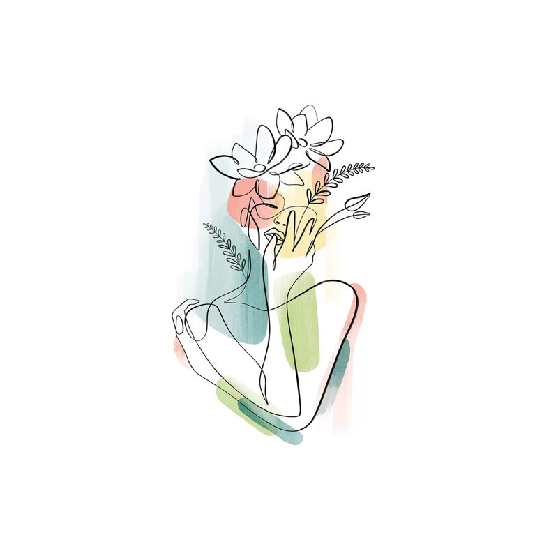 Flowerhead Femme No. 2 by Dane Khy - Print on Canvas, Wrapped Canvas, 66.04cm H x 45.72cm W x 1.91cm D