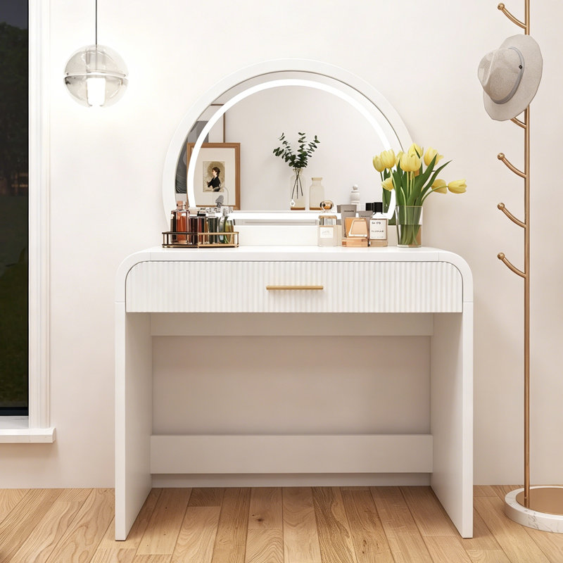Coiffeuse 39 po avec miroir lumineux, Blanc