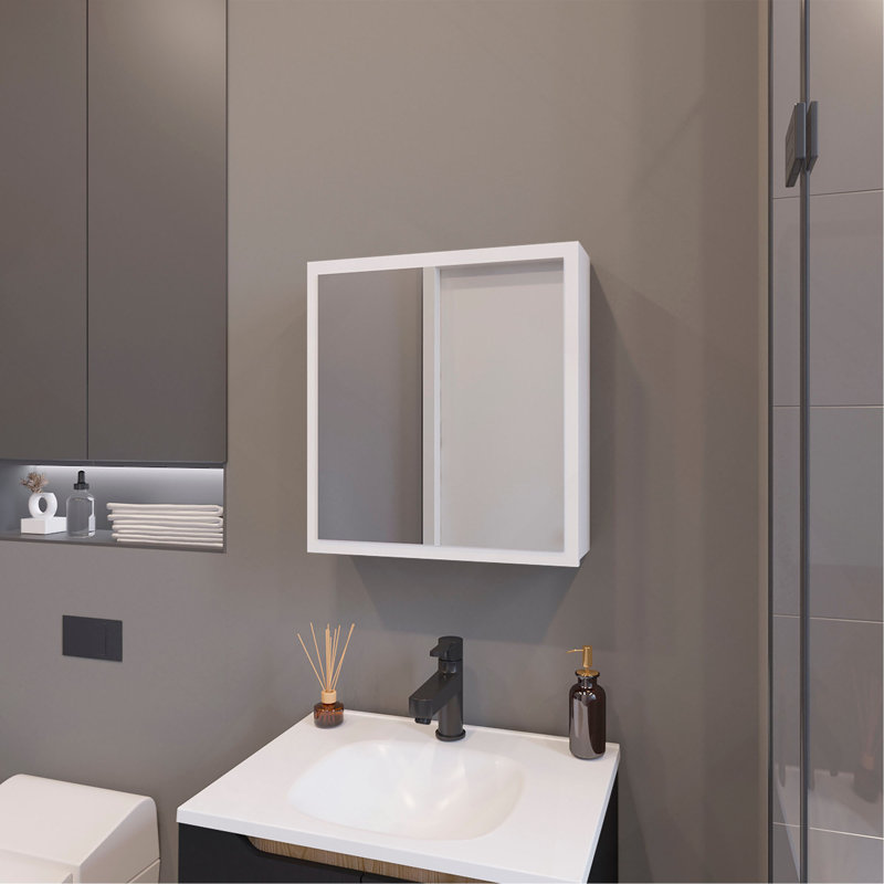 Pharmacie avec miroir inclus et 1 porte, Blanc