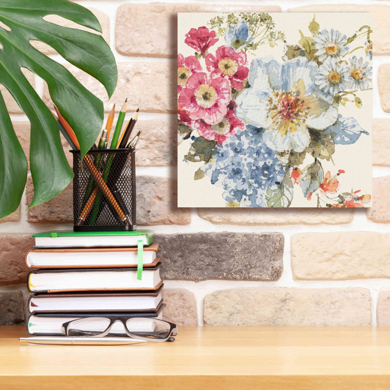 «Summer Garden III» par Lisa Audit, art mural sur toile, H 12 po x l 12 po x P 0,75 po