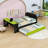 Full Wooden Daybed with USB Port, Desk and Trundle-1868433401