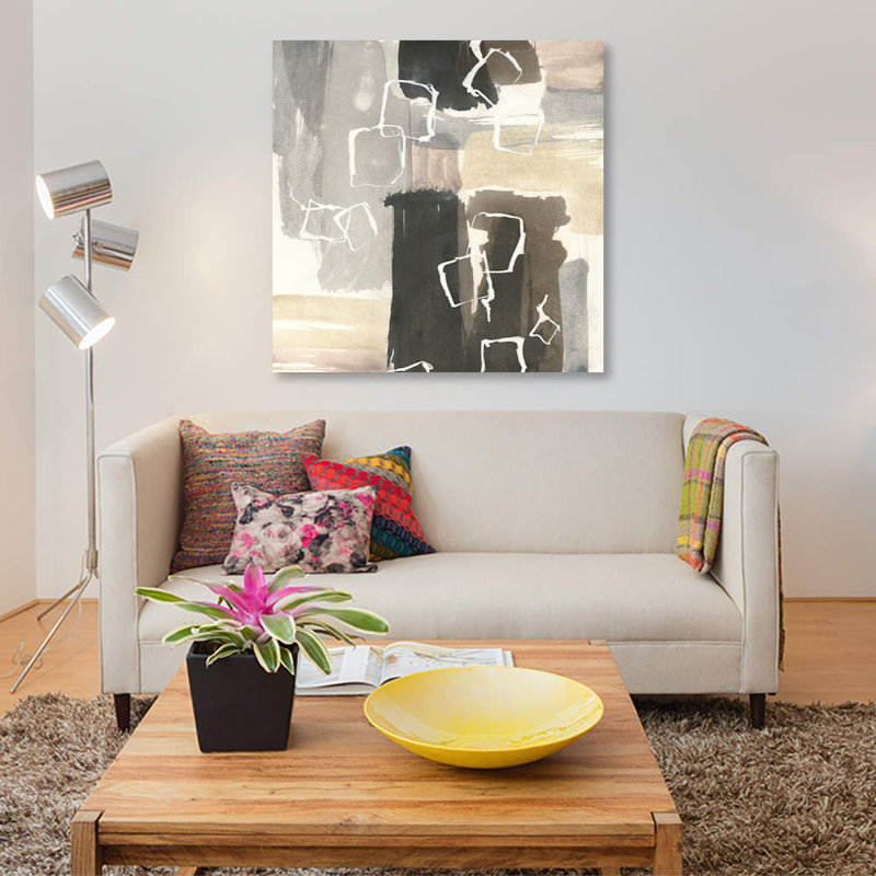 « danse squares i », impression sur toile, H 37 po x l 37 po x P 1,5 po, Pas de tapis, Toile tendue