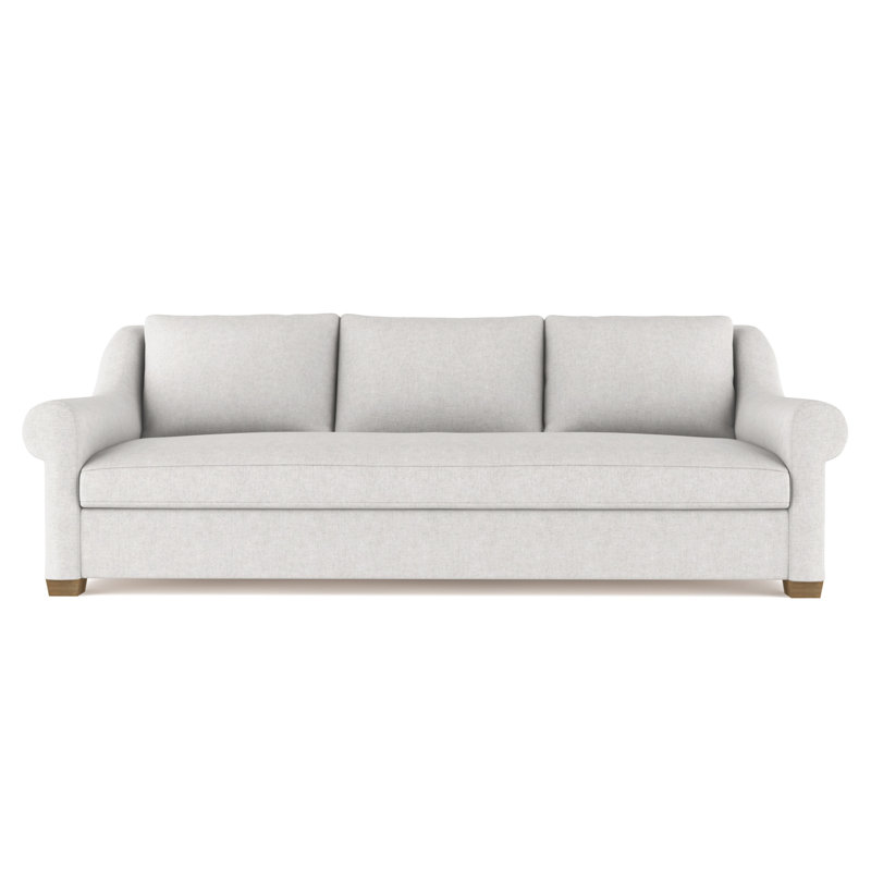 Canapé Thompson, Velours moelleux argenté, H 32 po x l 120 po x P 46 po, Ébène