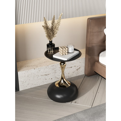 Table d'appoint moderne avec base lestée, finition résistante aux égratignures et nano-enduite - Table d'appoint polyvalente pour le salon, la chambre à coucher, le balcon