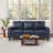 Sampson  83.9 " Genuine Leather Square Arm 3-Seat Sofa-614333850