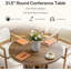 Petite table de conférence ronde en bois 31,5 po