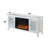 Elegant TV Stand with LED Fireplace and Mirrored Storage