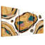 «Abstract Geode Rock Shapes in Teal and Pink Collage», ensemble de 3 toiles murales-121732295