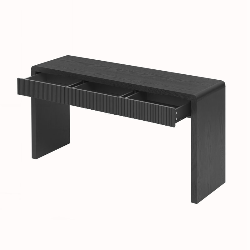 Console avec 3 tiroirs cannelés, Black