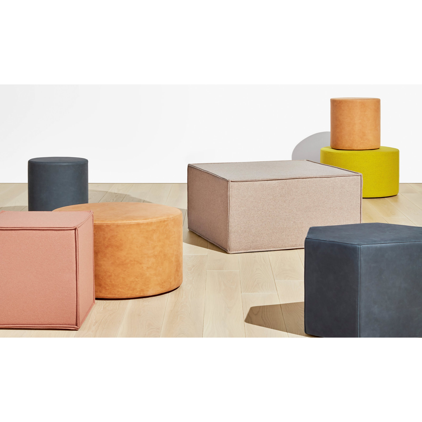 Bumper Upholstered Ottoman, Vesper Citron