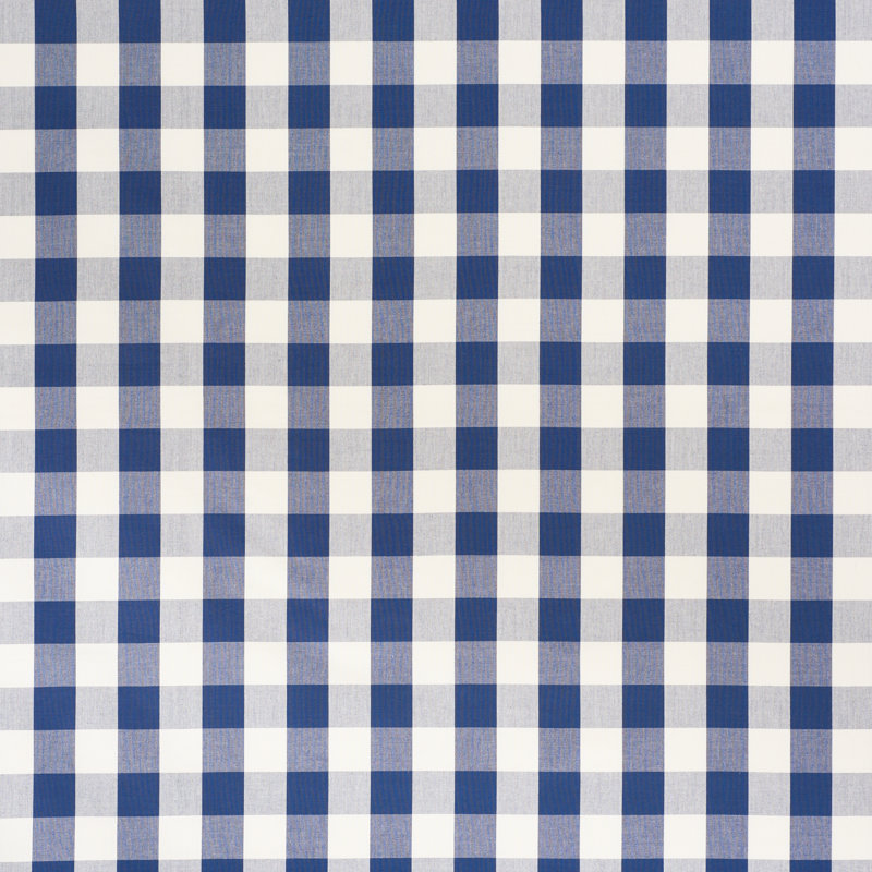 Camden Cotton Check Fabric, Navy