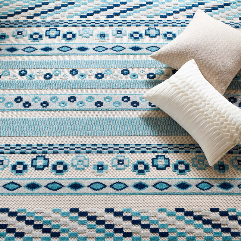 Tapis d'intérieur et d'extérieur à motif géométrique Reflect Cadhla par Modway, Rectangle 8 pi x 10 pi