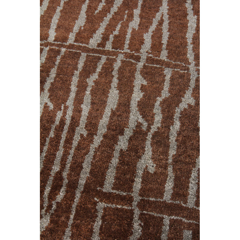 Metropolitan Wool Geometric Area Rug in Brown, Rectangle 9' x 10'