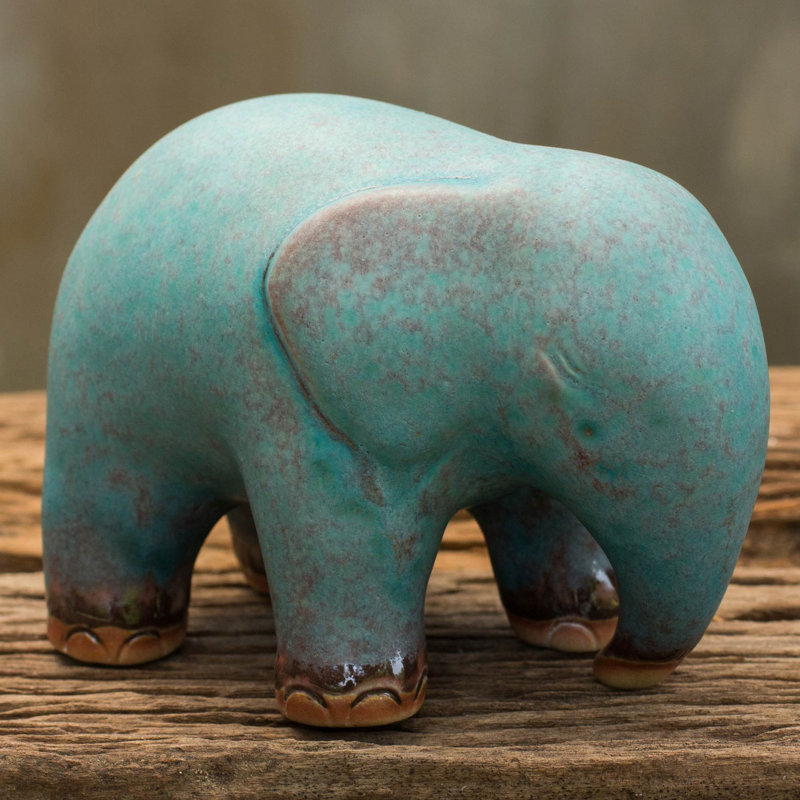 Figurine en céramique glaçage marbré Rami