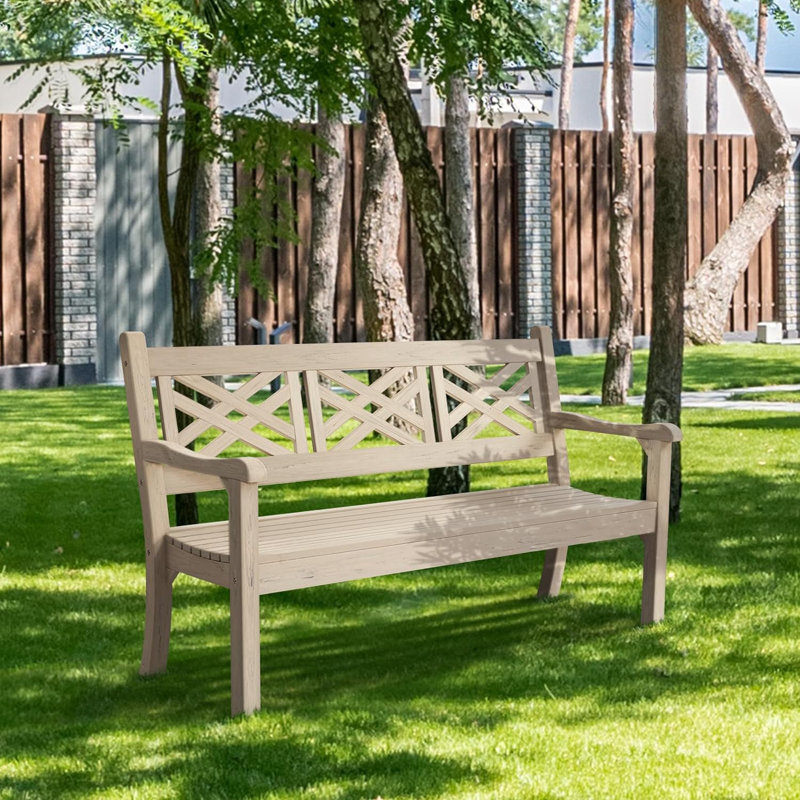Knepp Outdoor bench, Grey, 37" H x 62.5" W x 25" D