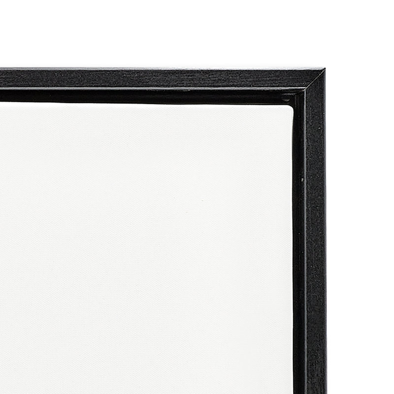 Rustic Petals Impression Grey Framed Floater Canvas by Design Fabrikken, 25" H x 17" W, Black