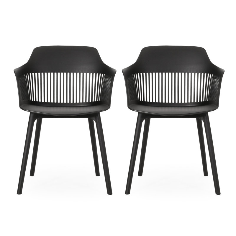 Chaise d'extérieur Dahlia: structure solide, look moderne. Polypropène noir de style l 22,5 po x P 21,5 po. Polypropylène, résistant aux intempéries. Lignes épurées. 33 po x 21,5 po Et stable