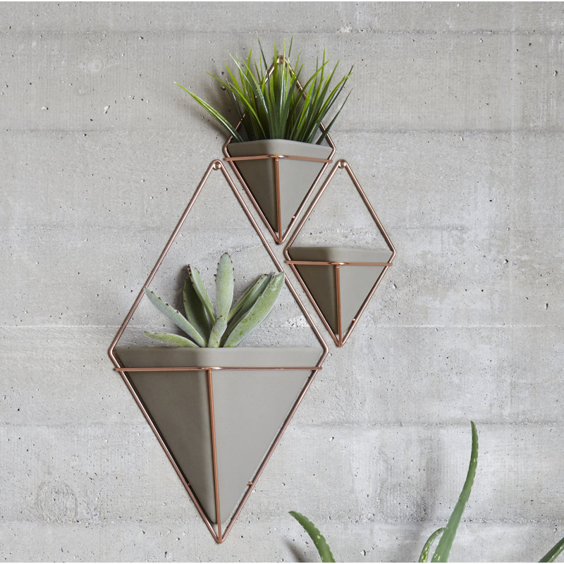 Umbra Trigg Wall Display, Concrete/Copper, 7.24" H x 4.5" W x 2.8" D