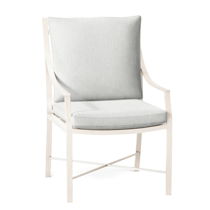 Monaco Patio Dining Armchair with Cushions, Slate Gray, Bali Pearl, Welt