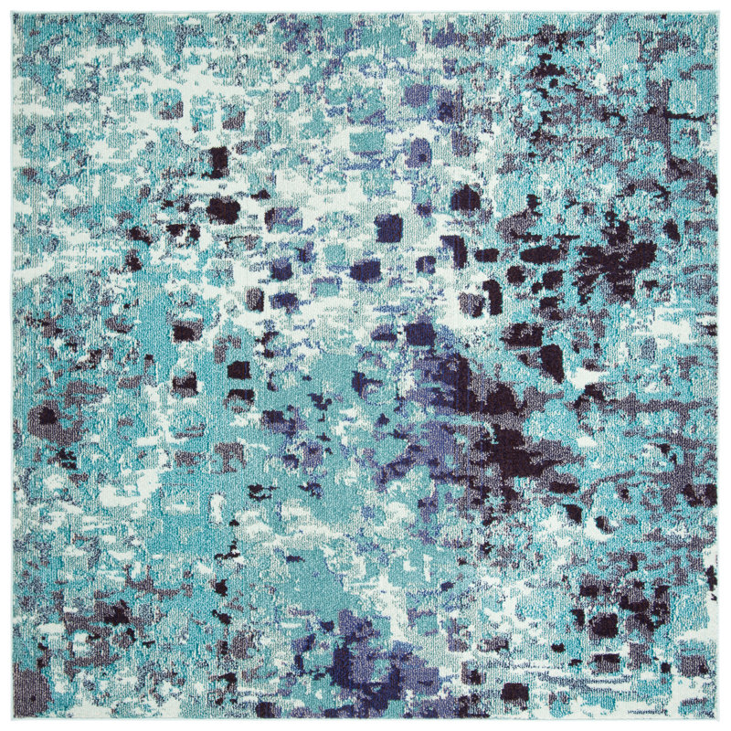 Travers Performance Abstract Rug, Square 3'