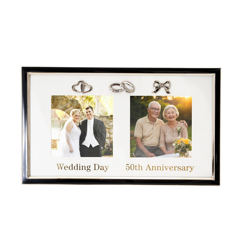 Black Metal Picture Frame with Mat