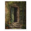 Vert et beige, porte d'entrée de la nature sur bois, impression-897611430