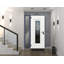 Porte d'entrée extérieure prémontée en acier Ballucio 6044 Gris Graphite, fenêtre latérale extérieure avec inserts en acier inoxydable, style moderne, peinte - L 36 + 12 x H 80 - Ouverture à droite vers l'intérieur-109404411-109404412