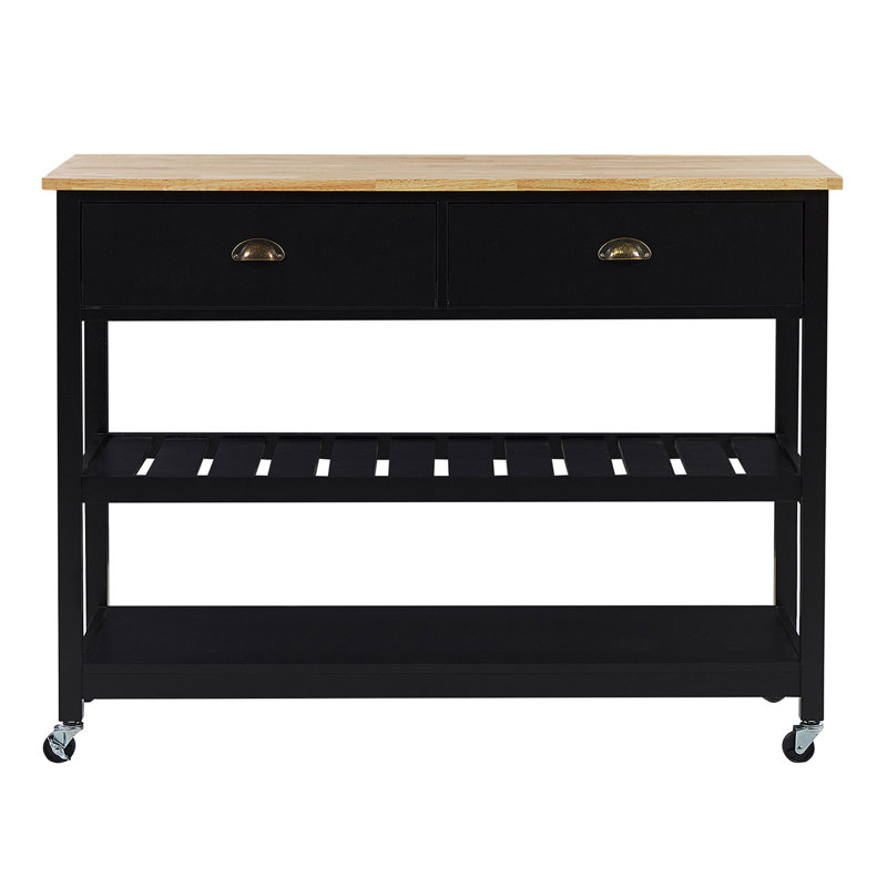 Newhaven Solid Wood Bar Cart, Black