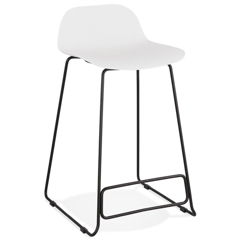Maez Counter Stool with Metal Frame, White