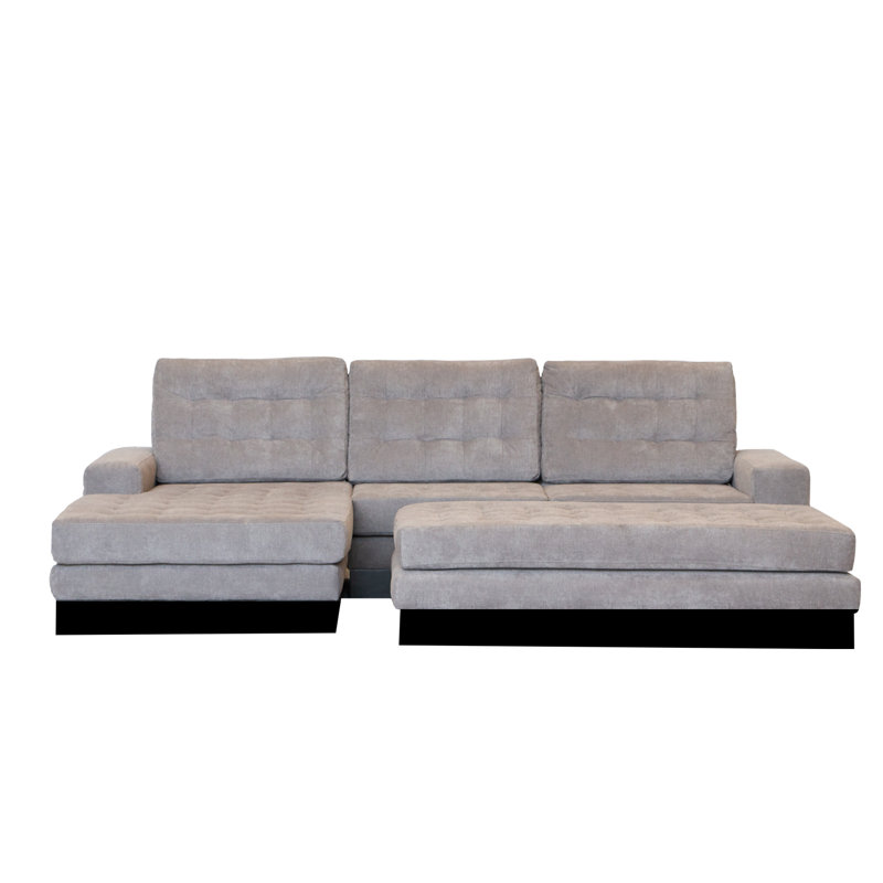 Canapé et chaise longue Grasmick, Orienté vers la gauche, Mélange de polyester bleu