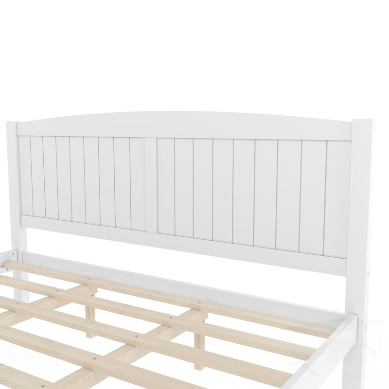 Lit plateforme avec lattes de soutien et structure solide, aucun sommier requis, idéal pour les chambres modernes