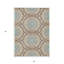 Tapis intérieur / extérieur 3 pi x 5 pi brun et taupe à motif floral médaillon lavable