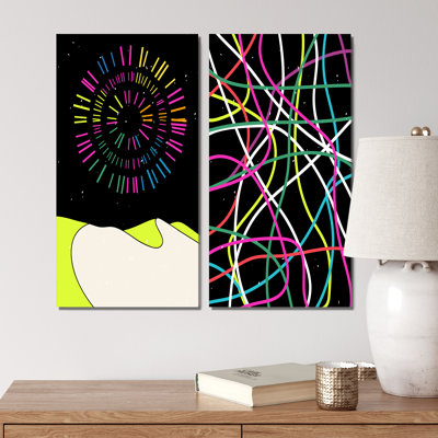 70S Vintage Abstract Geometrics I - ensemble de 2 impressions