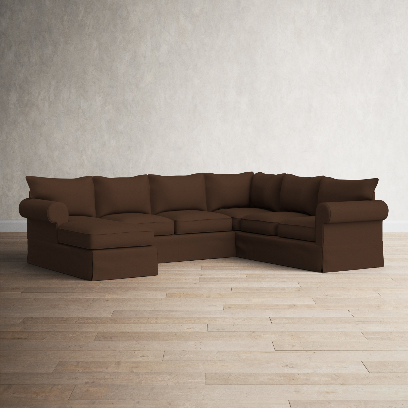 Amari Slipcovered Sectional with Sleeper Sofa, Right Hand Facing, Canvas Sunbrella® Canvas