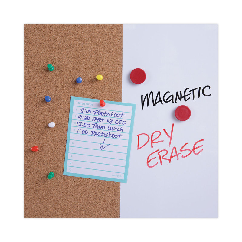 36" x 24" Magnetic White and Cork Combo Board with Aluminum Frame