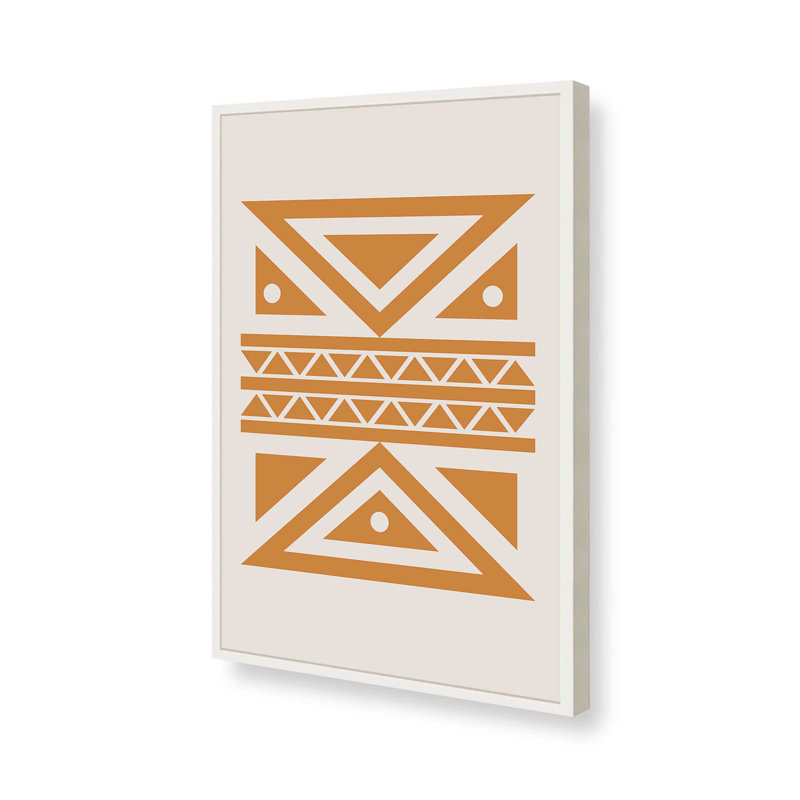 Motif tribal moderne imprimé III, Blanc opaque, H 37 po x l 25 po