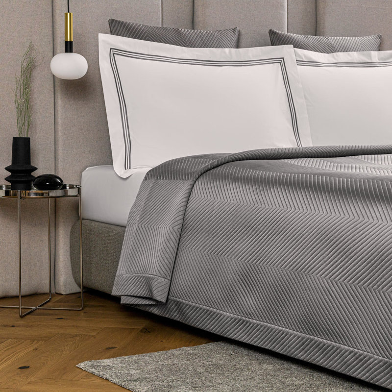 Luxury Coverlet, King Coverlet, Slate Gray