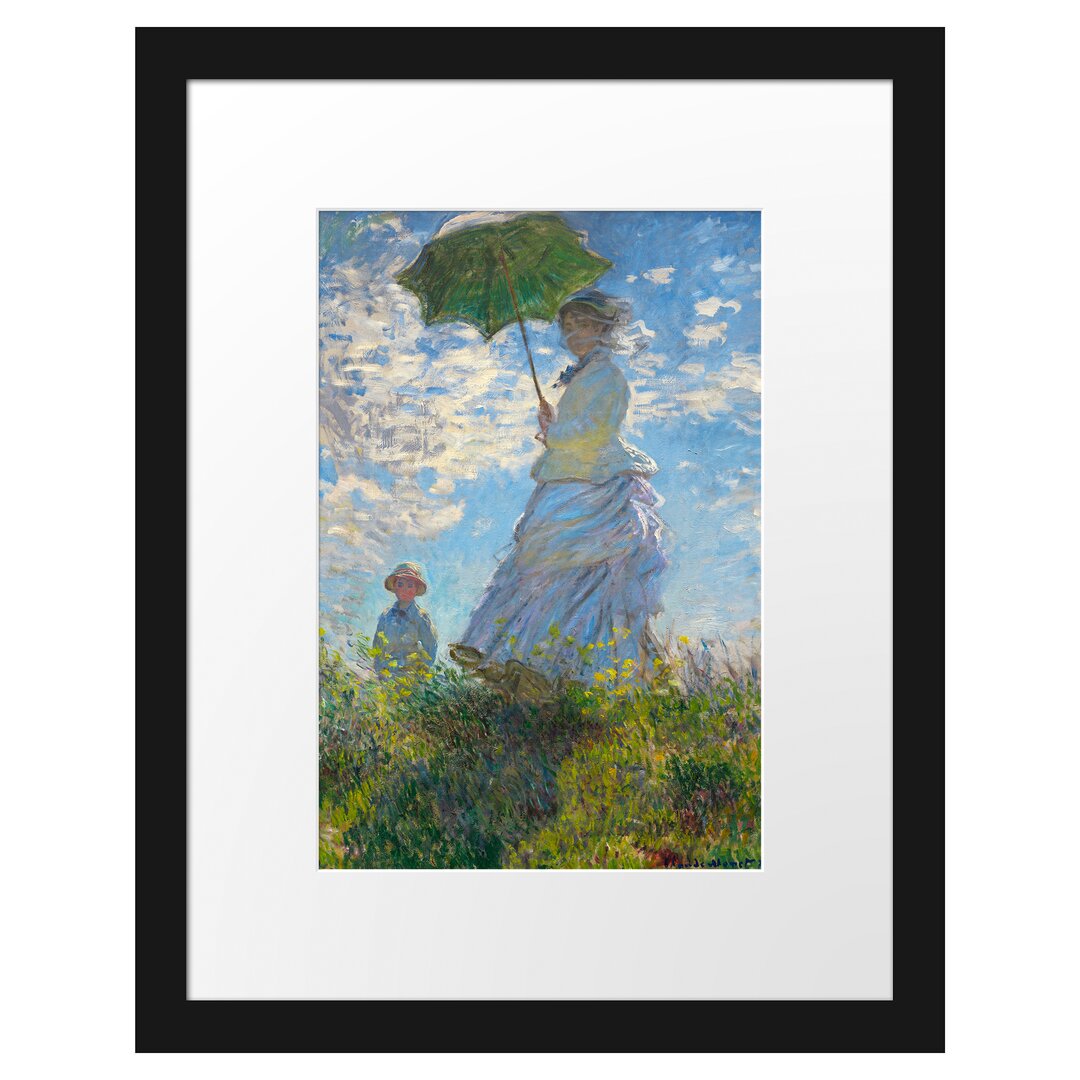 Gerahmter Kunstdruck Woman with Parasol von Claude Monet