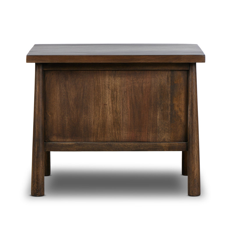 Freddie 2 - Drawer Solid Wood Nightstand, Brown