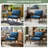 Balom Retro Button Tufted Upholstered Arm Chair with Angled Wood Frame-354018664