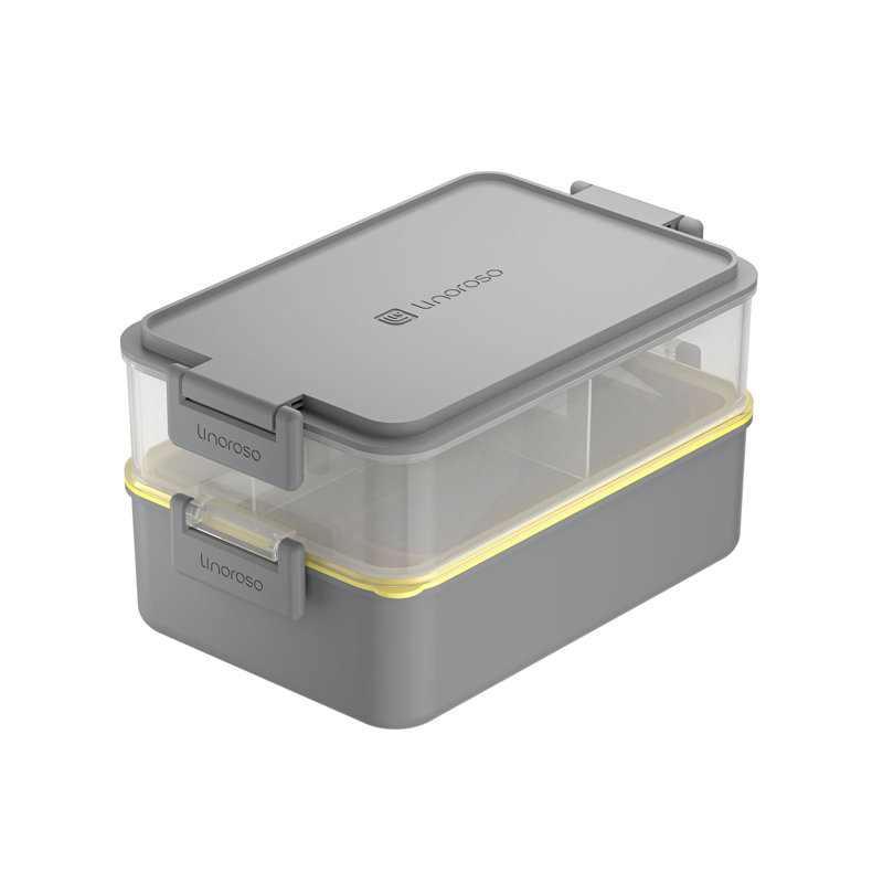 Boîte à bento empilable tout-en-un Linoroso, Gris ultime