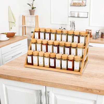 Spice Rack, Spice Organizer, Bamboo Spice Racks, 3 Tier, (Bamboo)