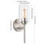 Applique murale cylindrique en métal / verre à 1 lumière de ferme de 13 po Demitri-1420731608