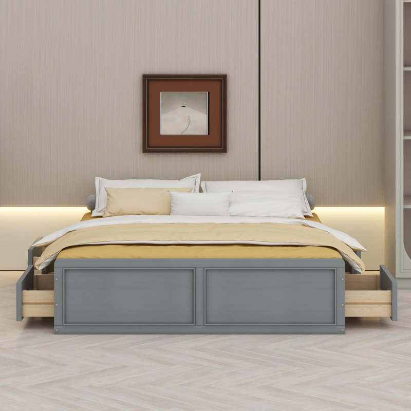 Platform Bed Frame With Drawers