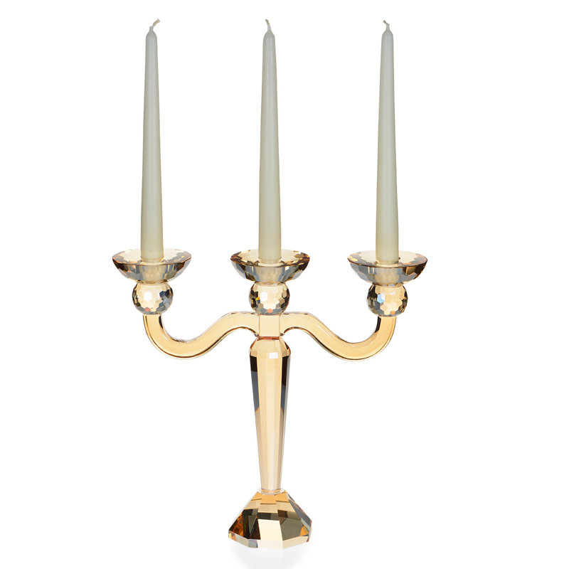 Crystal Tabletop Candelabra, Copper