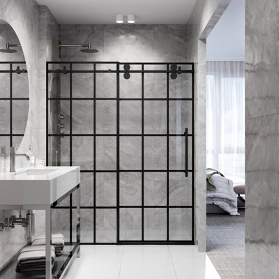 Porte de douche coulissante simple sans cadre Elan de l 56 à 60 po + H 74 po Elan