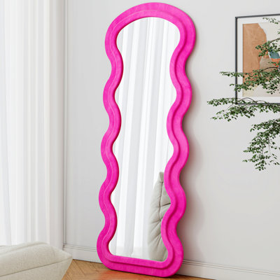 Miroir de plancher pleine longueur, miroir à cadre en bois pour le salon de la chambre à coucher
