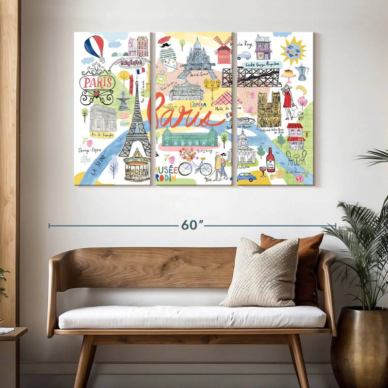 Carte de Paris, H 32 po x l 50 po