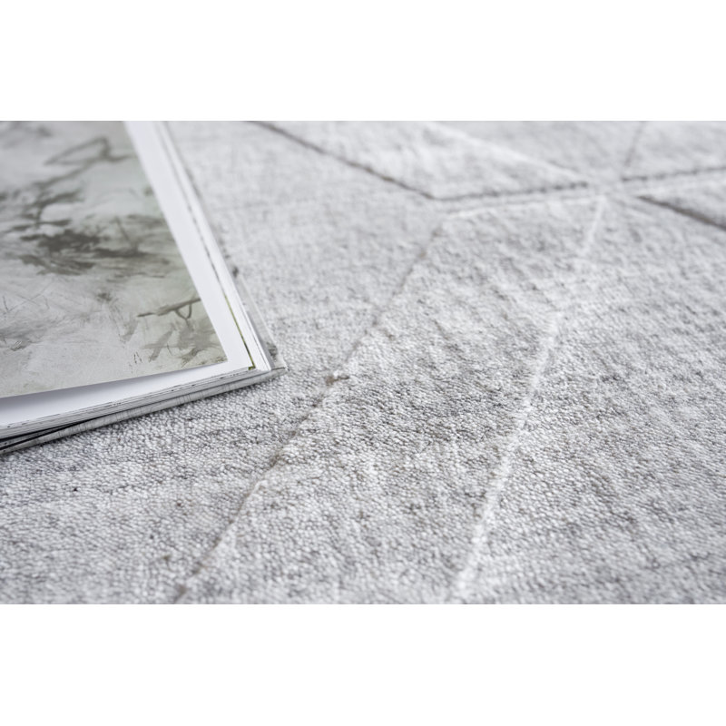 Castelli Hand Woven Silk and Wool Geometric Area Rug, Rectangle 14' x 18'